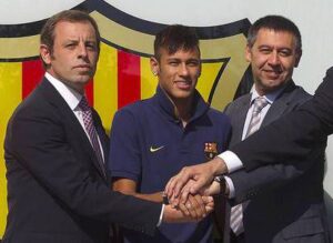 Rosell, Neymar i Bartomeu