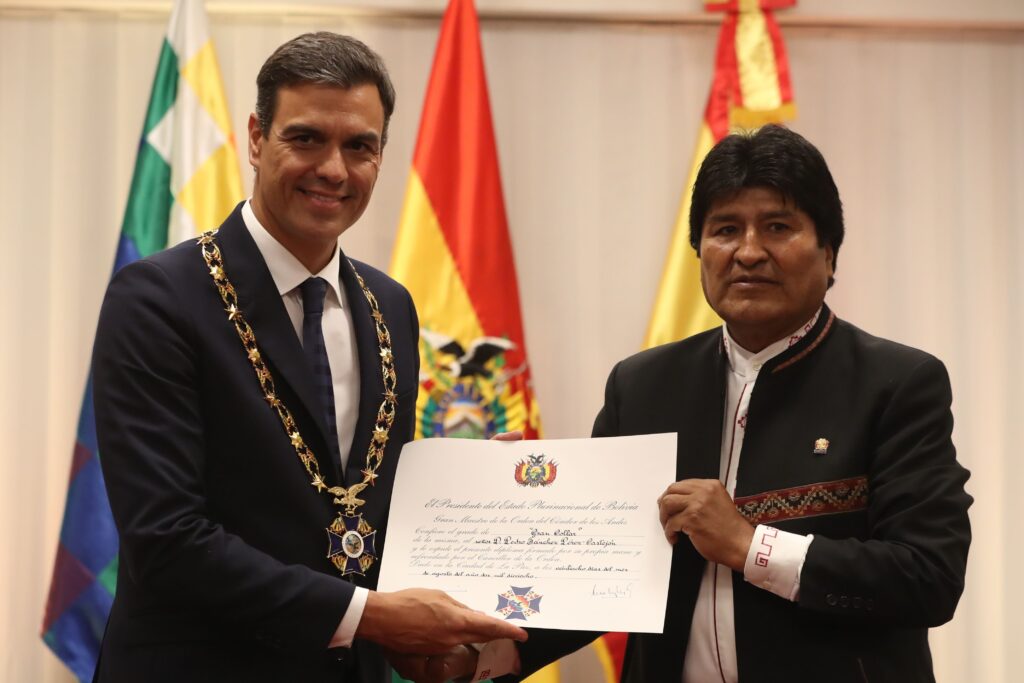 Pedro Sánchez amb Evo Morales
