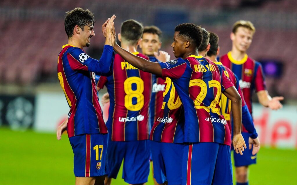 Ansu Fati, celebrando un gol