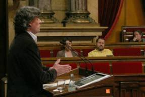 L'alcalde de Moià (ERC), Dionís Guiteras, al Parlament