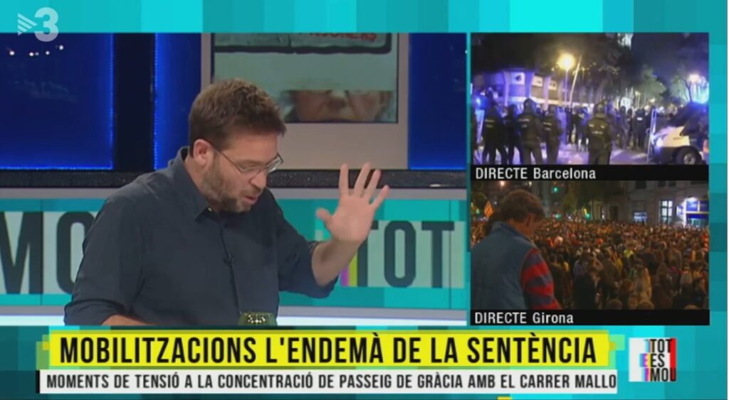 Albano Dante Fachín en el programa de TV3 'Tot es mou' el 15 de octubre