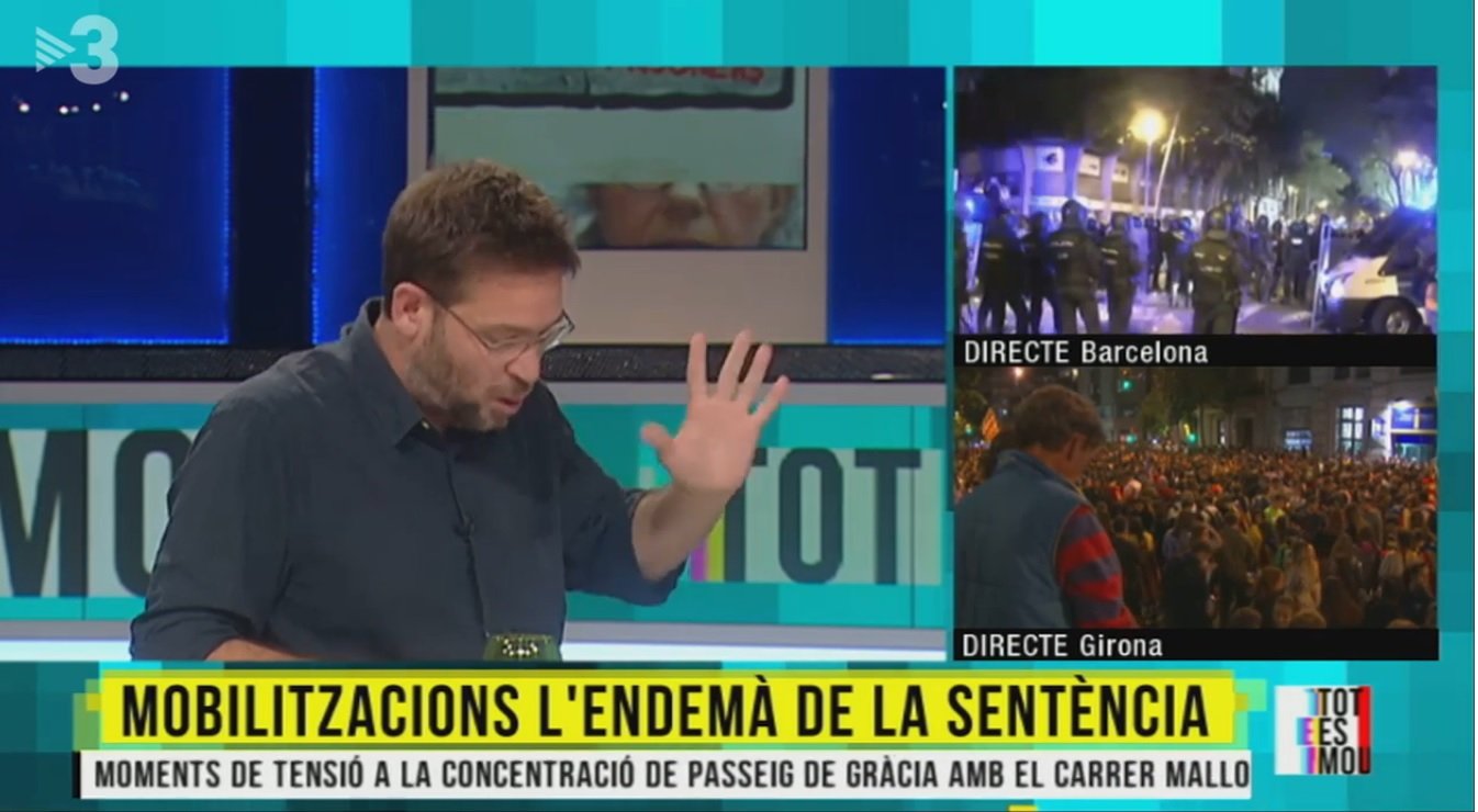 Albano Dante Fachín al programa de TV3 'Tot es mou' el 15 d'octubre