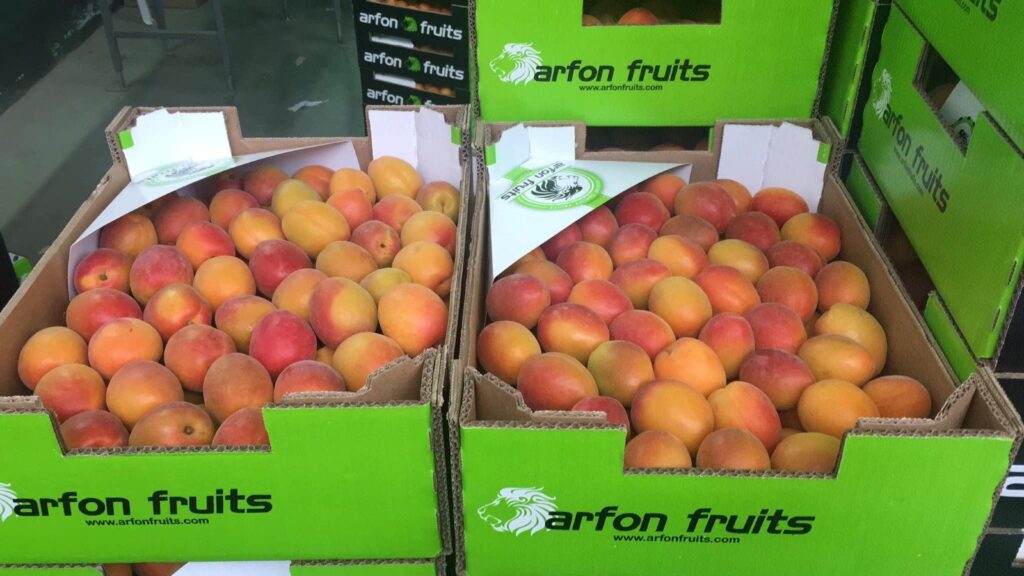 Cajas de frutas de la empresa Arfon Fruits