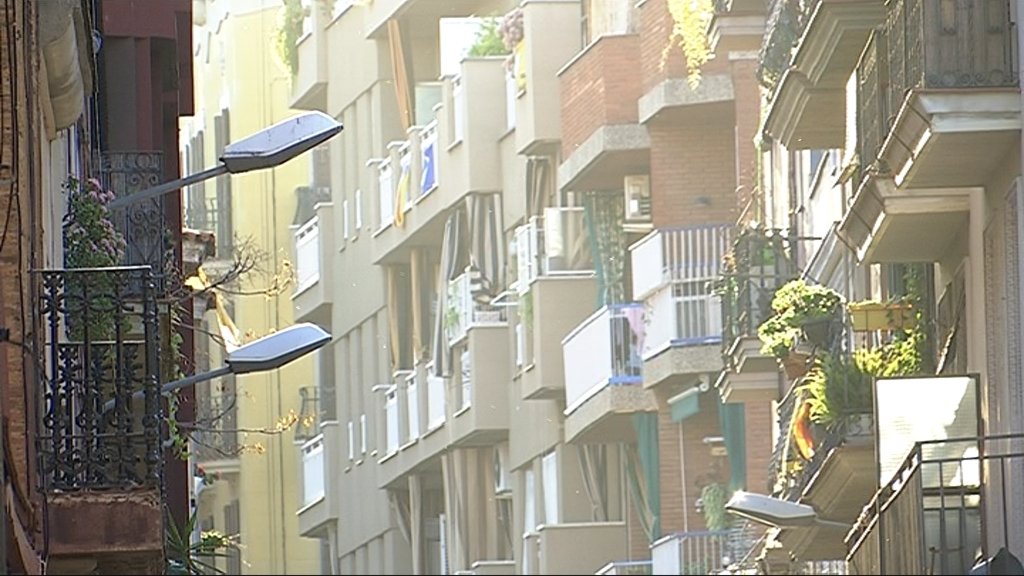 Balcones del barrio de Gràcia, en Barcelona