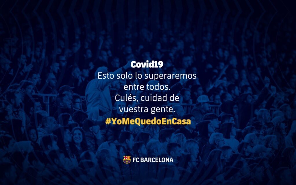 Missatge sobre el coronavirus que ha penjat el Barça a Twitter