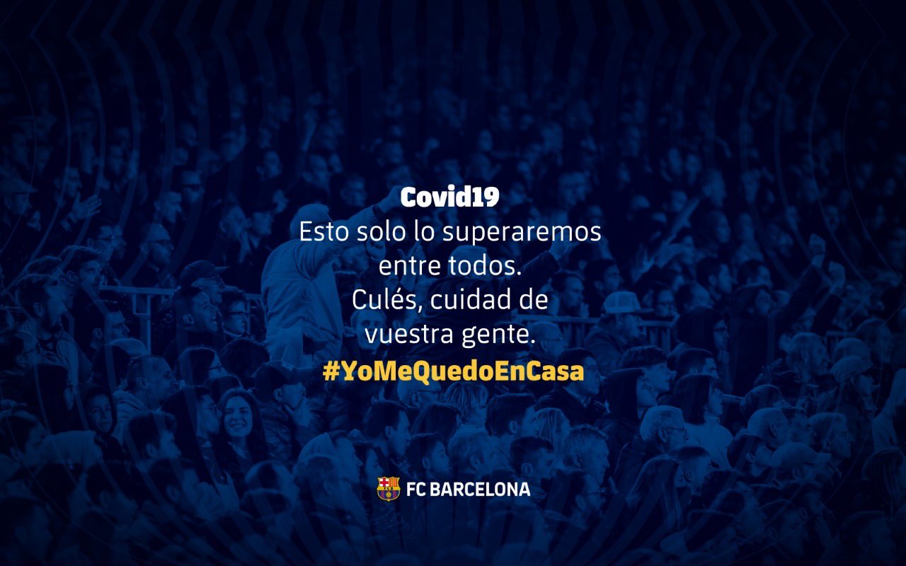 Mensaje sobre el coronavirus que ha colgado el Barça en Twitter