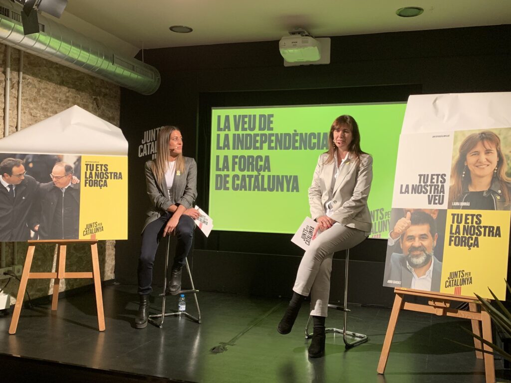 Míriam Nogueras y Laura Borràs, en un acto de JxCat