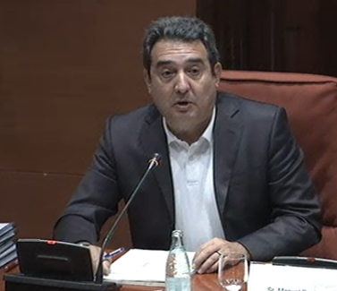 Manel Bustos, en la comisión Pujol del Parlamento catalán