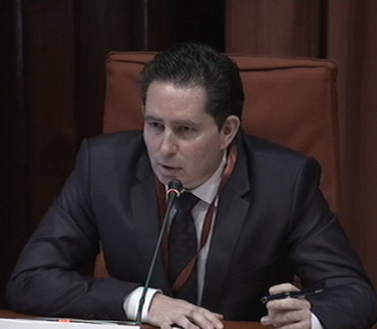 El Coordinador del Sindicat de Tècnics del Ministeri d'Hisenda (Gestha), Miguel Ángel Mayo, al Parlament