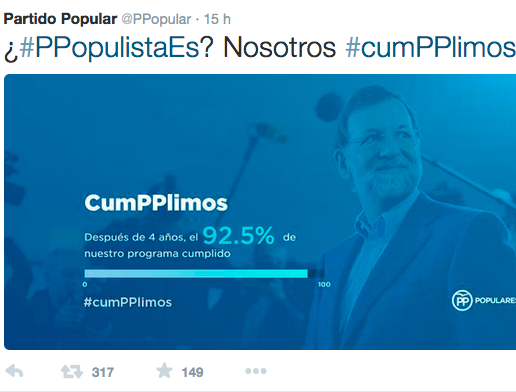 Tuit del PP