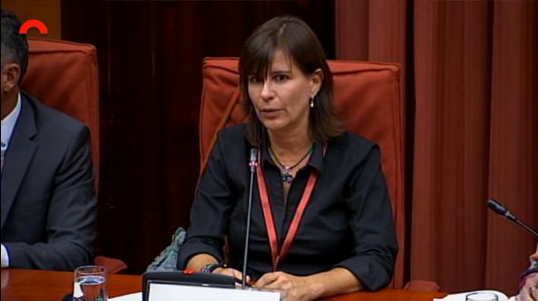 Vicky Álvarez, en el Parlamento de Cataluña