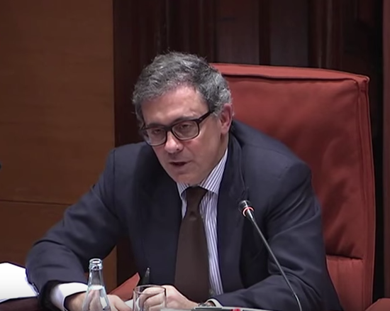 Jordi Pujol Ferrusola en el Parlamento catalán, en 2015