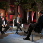Oriol Junqueras y Carles Puigdemont, durante una entrevista en TV3
