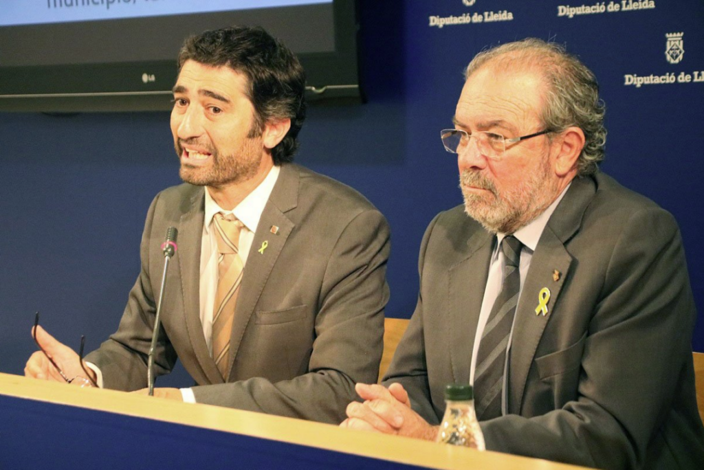 Joan Reñé, durante una comparecencia con el consejero Jordi Puigneró