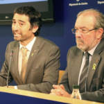 Joan Reñé, durante una comparecencia con el consejero Jordi Puigneró