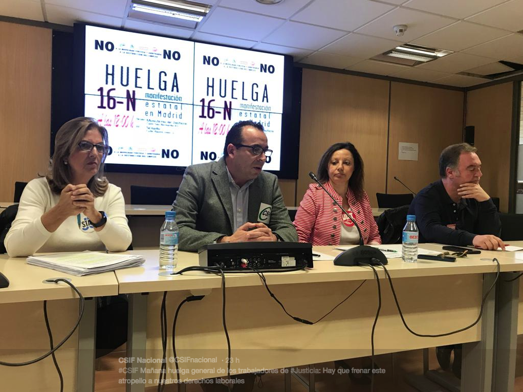 Los sindicatos, presentando la huelga de los trabajadores de los juzgados
