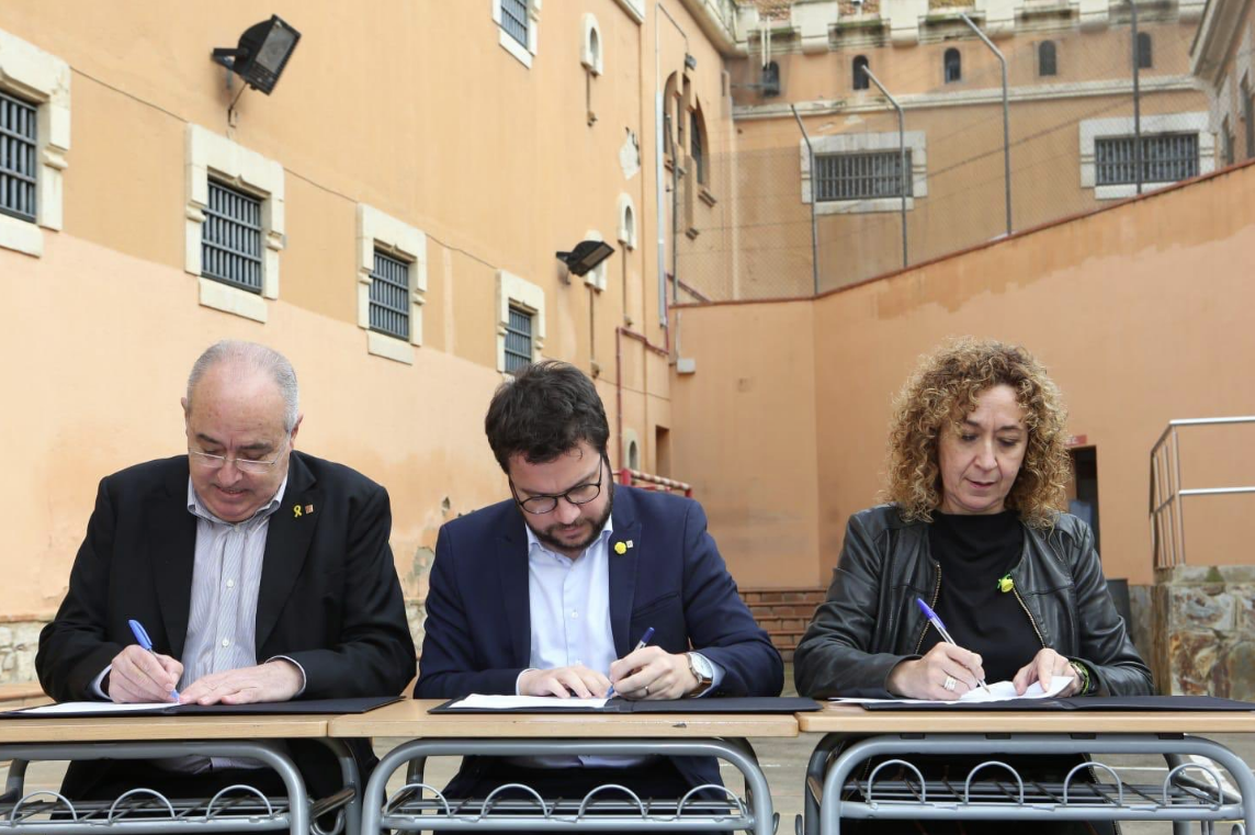 Pere Aragonés, Josep Bargalló y Ester Capilla