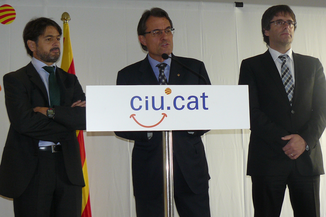 Oriol Pujol, en un acte amb Artur Mas i Carles Puigdemont