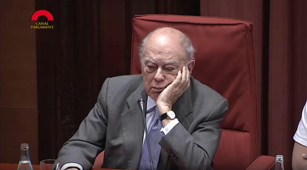 Jordi Pujol, en 2015, en la comisión del Parlamento catalán sobre el fraude fiscal y la corrupción política