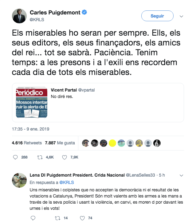 Puigdemont insulta 'El Periódico'