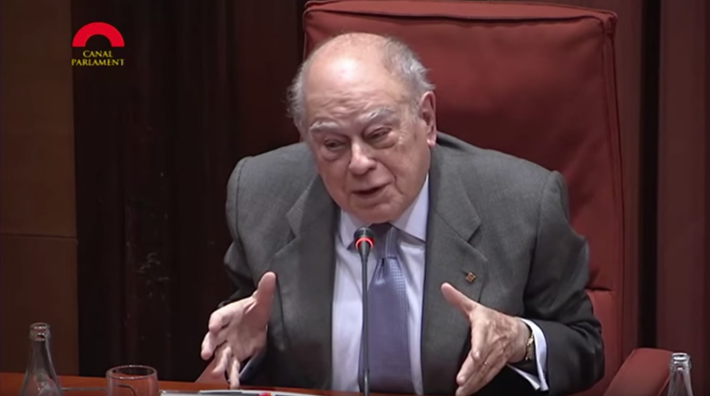 Jordi Pujol, en el Parlamento de Cataluña, en 2015