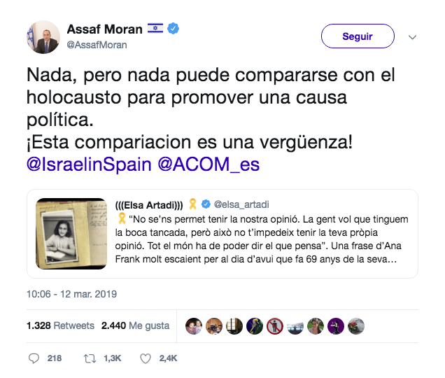 Moran respon el tuit d'Artadi