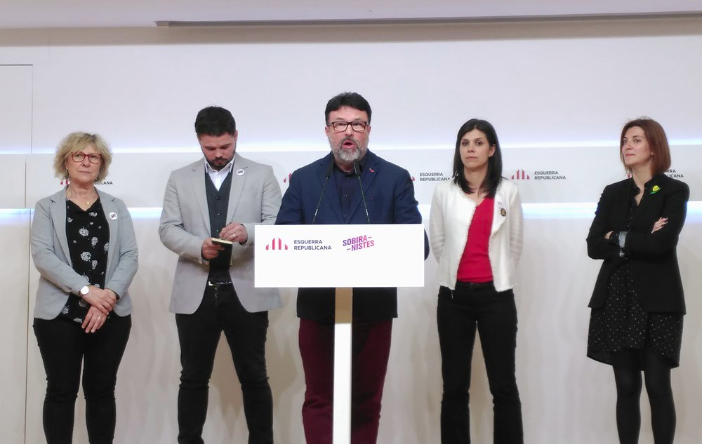 Nuet, acompañado de Rufián y Vilalta