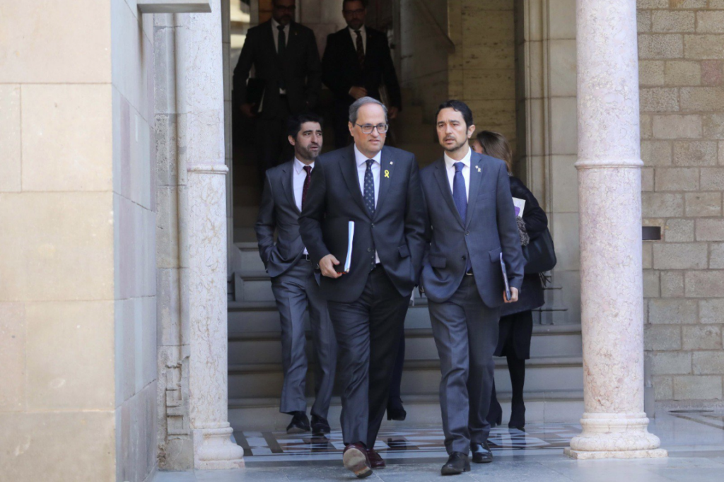 El presidente Quim Torra y el consejero Damià Calvet