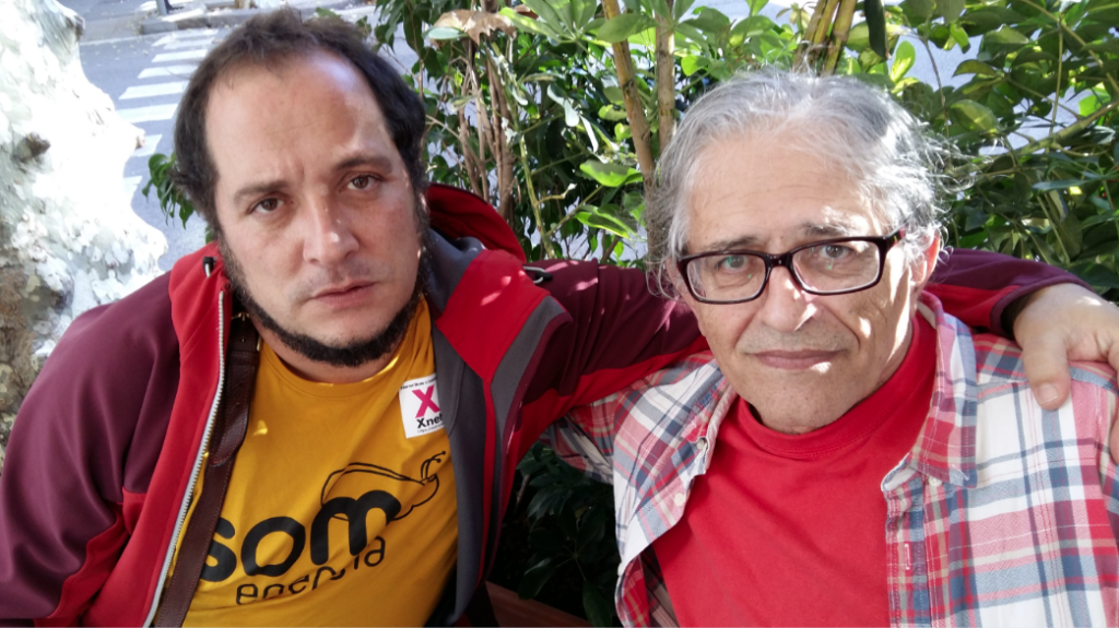 Ramón Cotarelo y el exdiputado de la CUP David Fernàndez