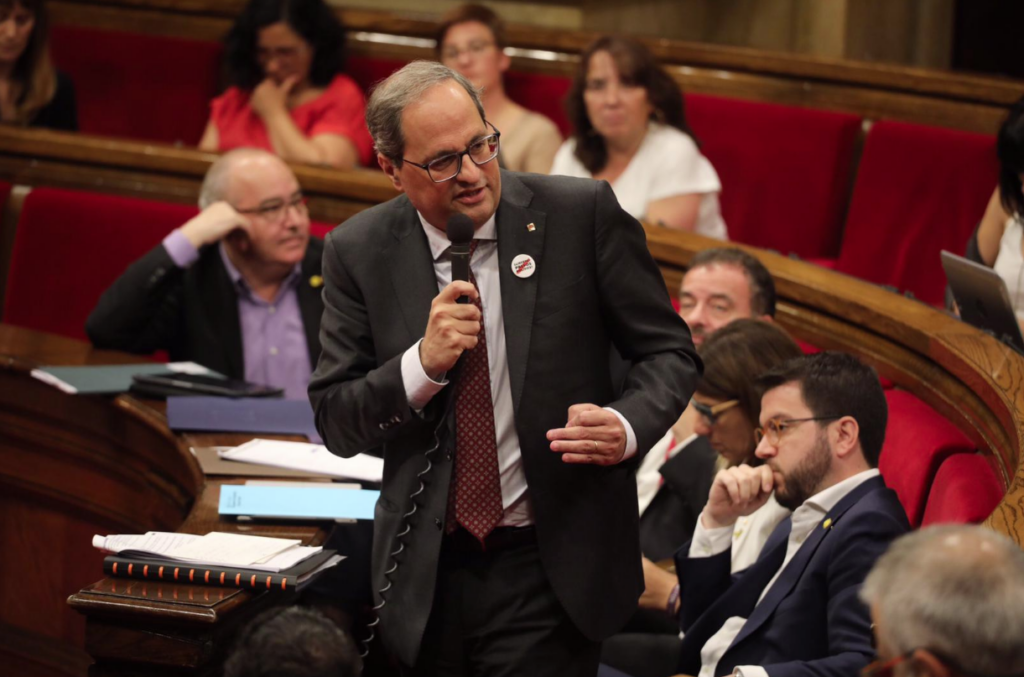 Quim Torra, en el Parlamento de Cataluña