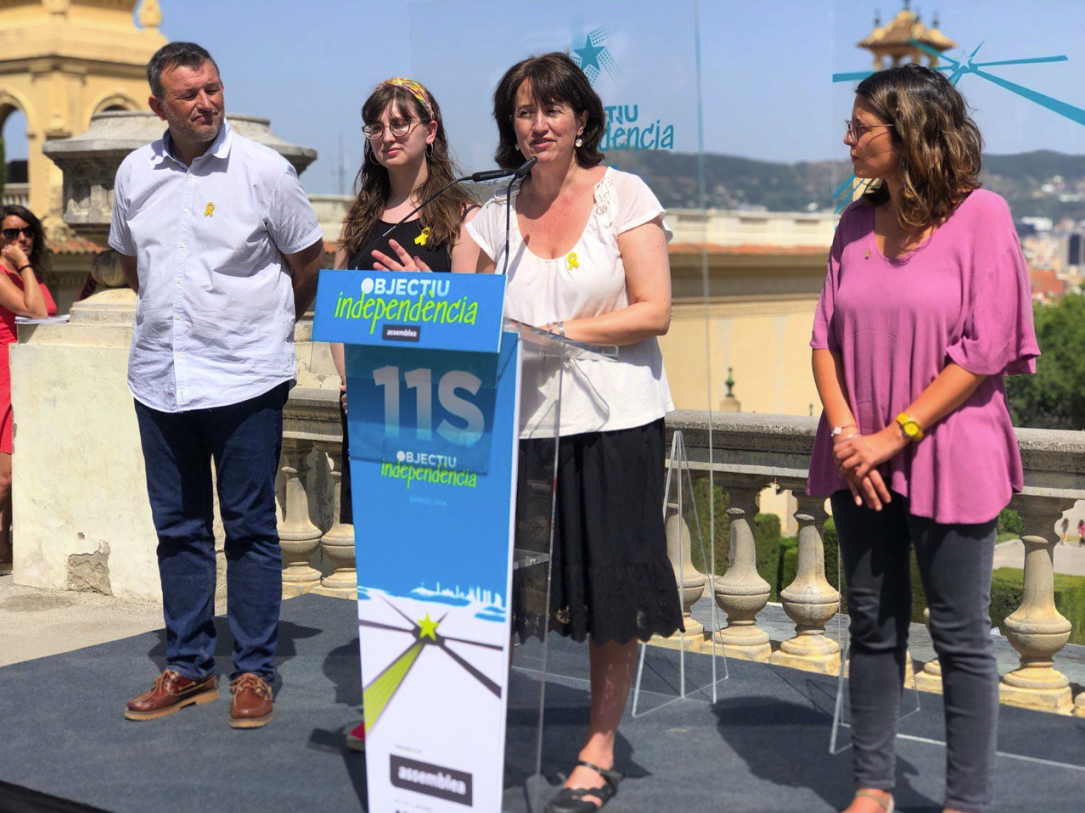 Elisenda Paluzie, presentando la campaña de la Diada