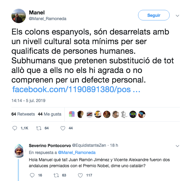 El tuit de Manel Ramoneda i Coch