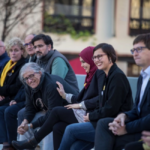 Cotarelo, disfrutando en un acto de campaña de ERC, en 2017