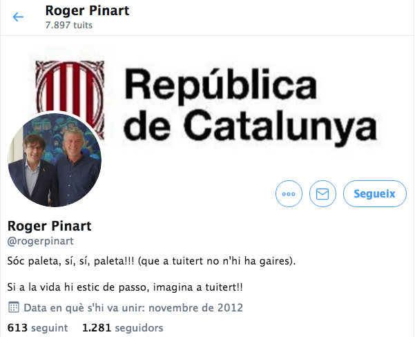 Roger Pinart, puigdemontista acérrimo