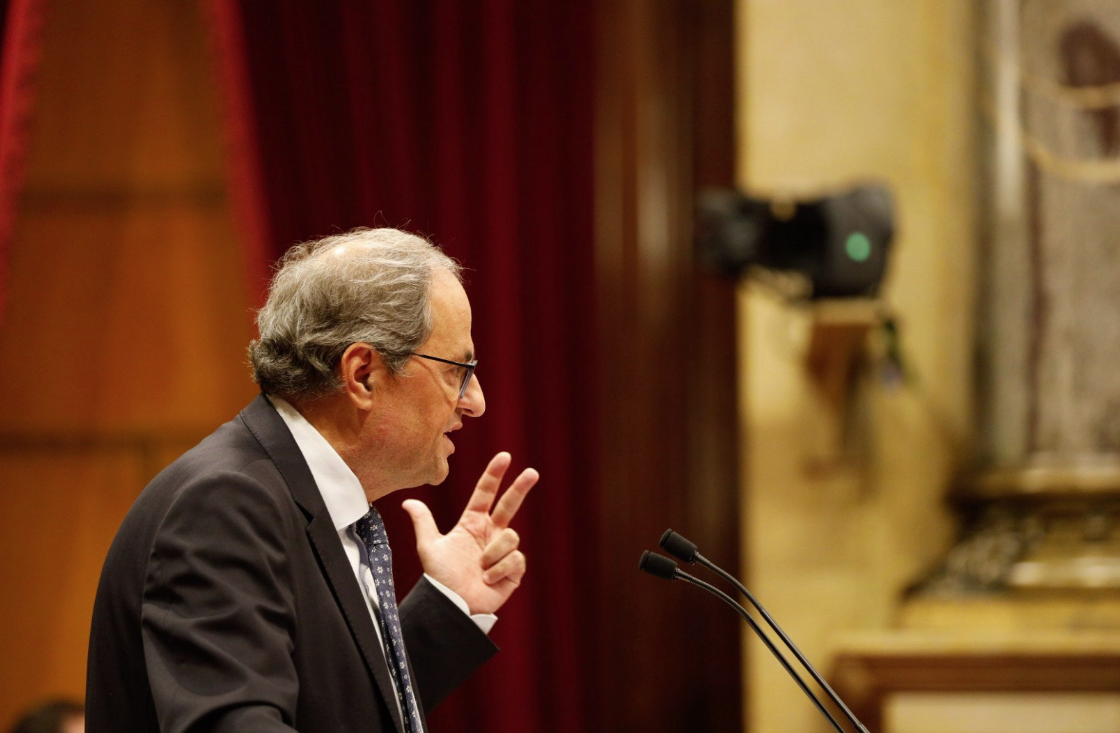 Quim Torra, en el Parlamento catalán