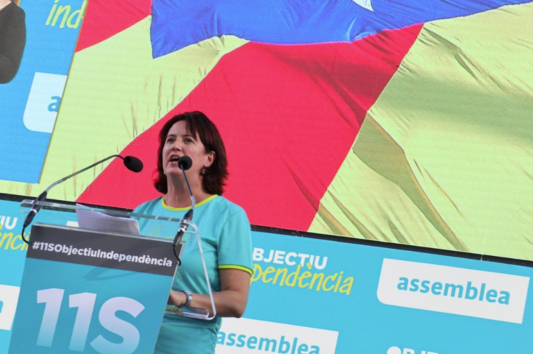 La presidenta de la ANC, Elisenda Paluzie, durante la Diada de 2019