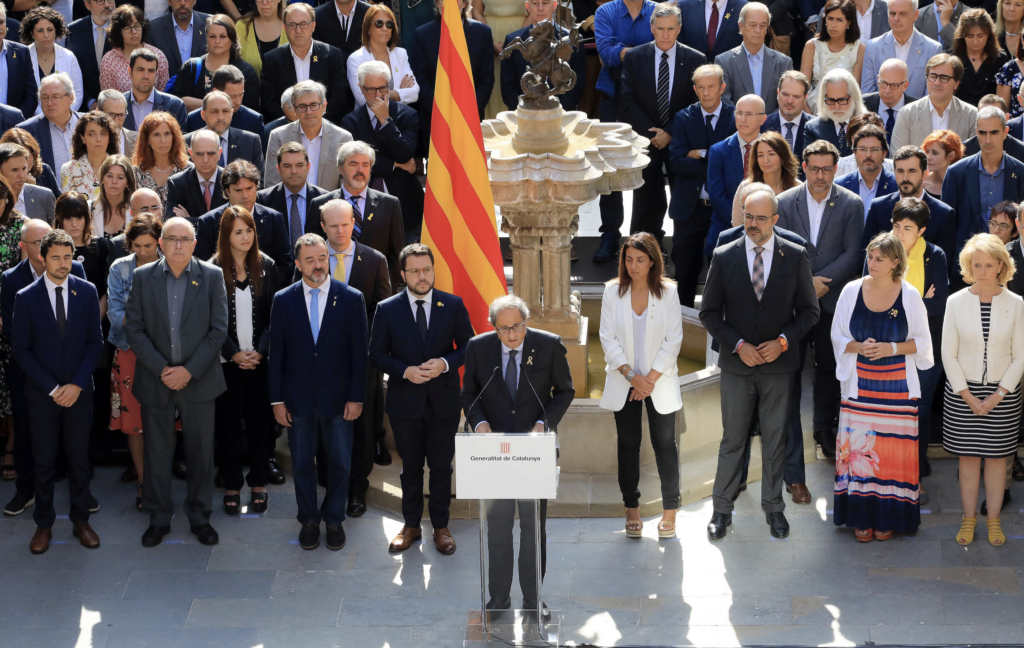 Acte per l'1-O al Palau de la Generalitat