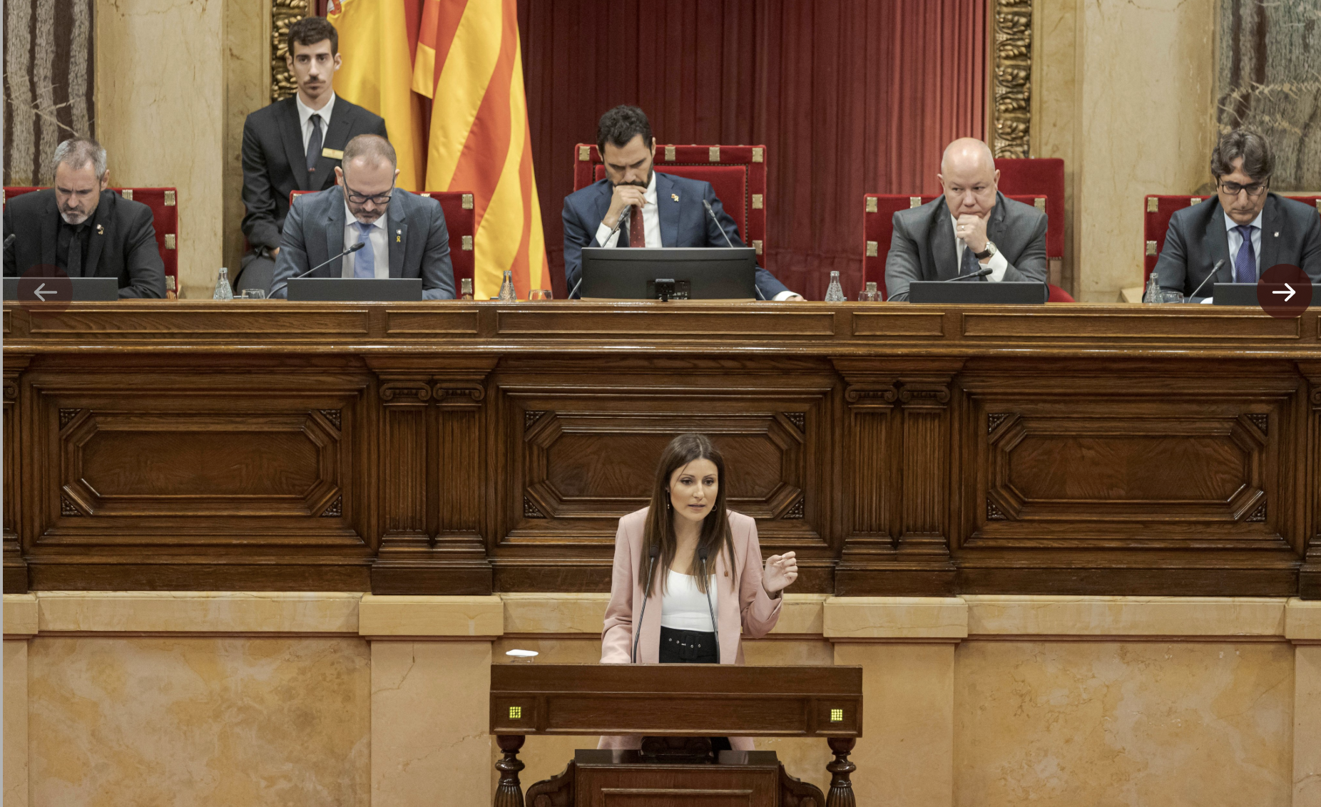 Lorena Roldán en el pleno del Parlament