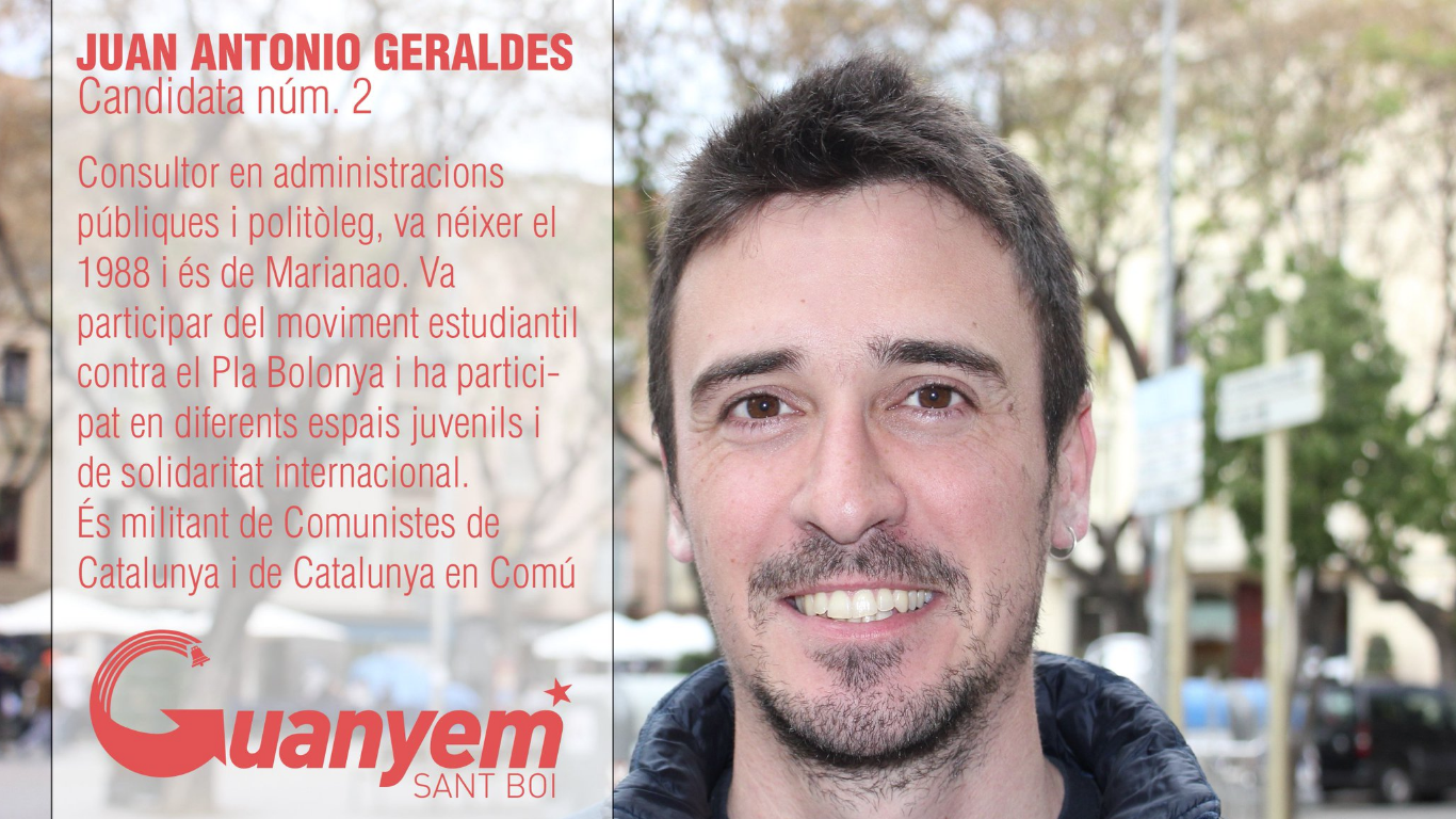 Geraldes, como candidato de Guanyem Sant Boi