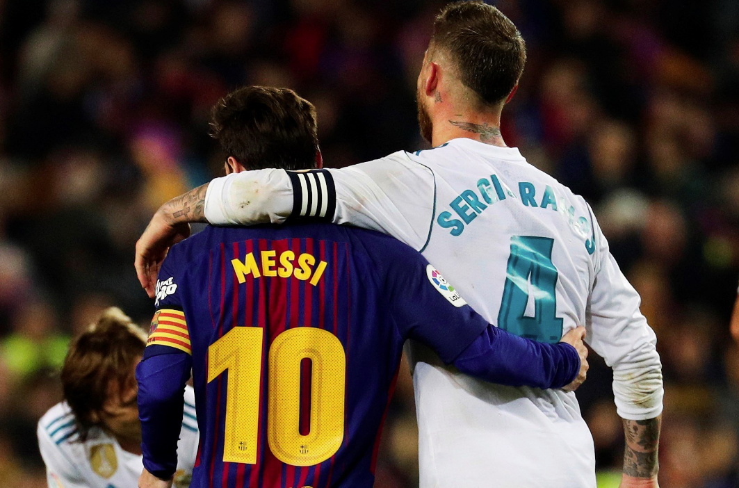 Messi, capitán del Barça, y Ramos, capitán del Madrid