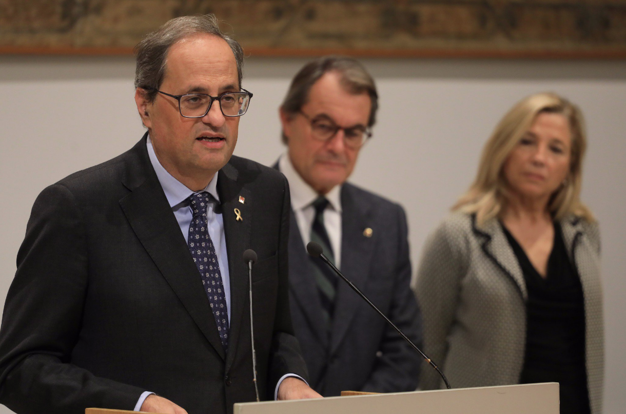 Quim Torra, el expresidente Artur Mas y la exvicepresidenta Joana Orte