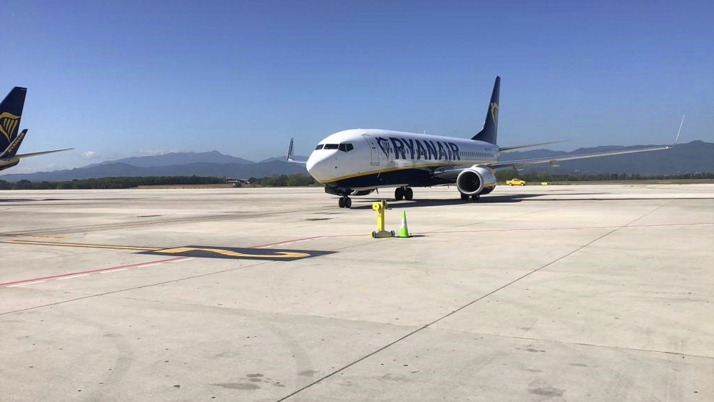 Avión de Ryanair en Girona