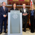 Jaume Collboni (PSC), Ada Colau (Barcelona En Comú) y Ernest Maragall (ERC)