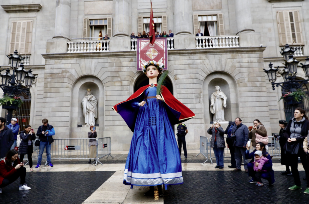 El balcón del Ayuntamiento, durante la Diada de Santa Eulàlia