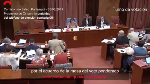 Comisión de Salud del 6 de junio de 2019, presidida por Assumpció Laïlla