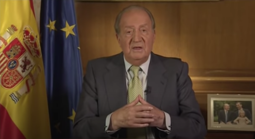 Juan Carlos I, comunicando públicamente su abdicación, en 2014