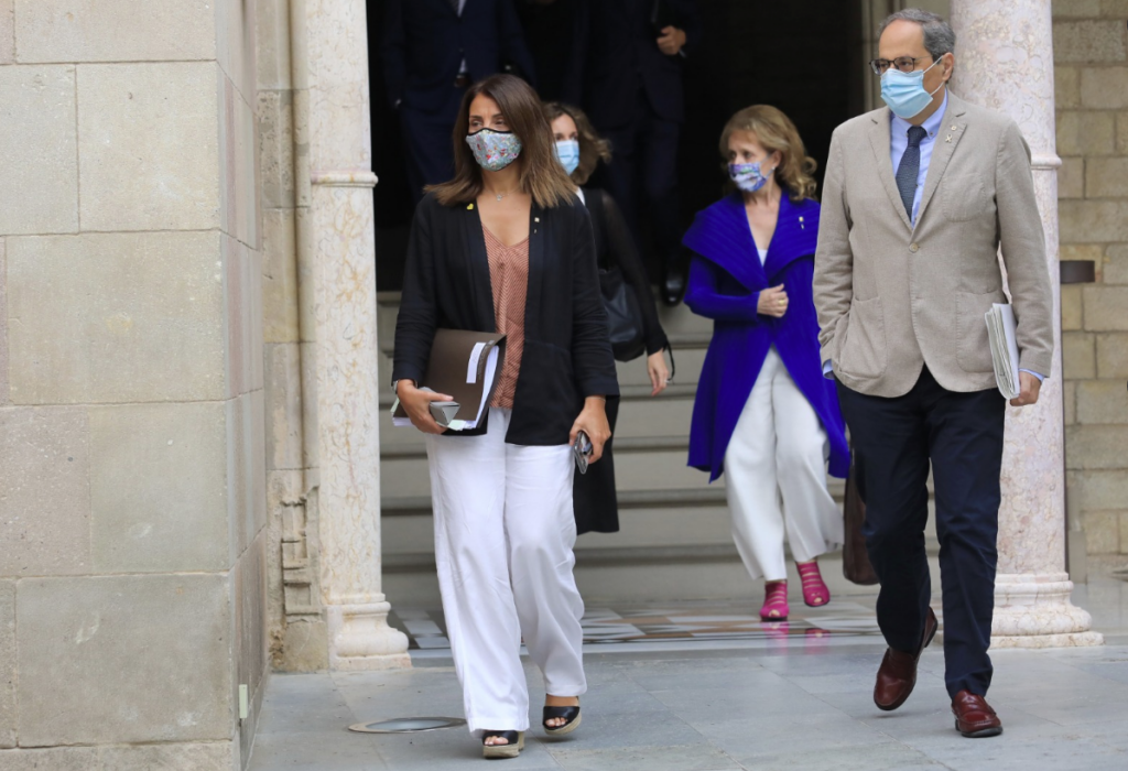 Quim Torra, antes de la reunión semanal del gobierno catalán