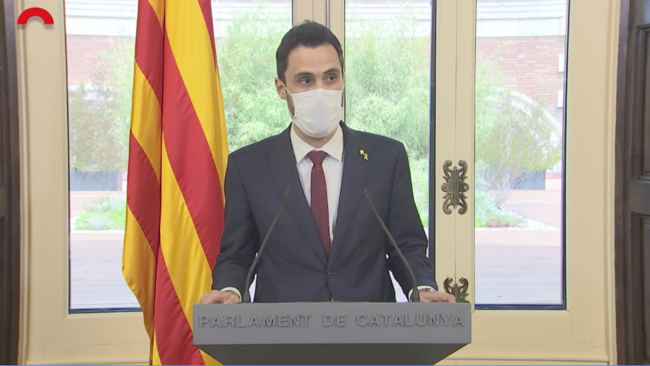 Declaración del presidente del Parlamento catalán, Roger Torrent, este martes