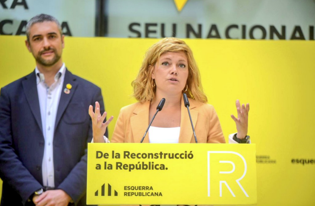 Elisenda Alamany, durant un acte d'ERC