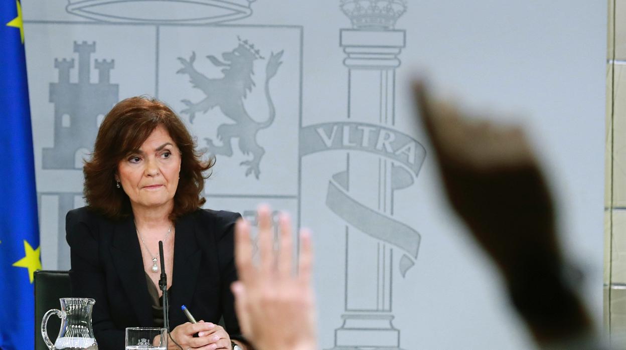 Carmen Calvo, vicepresidenta en funciones del Gobierno español